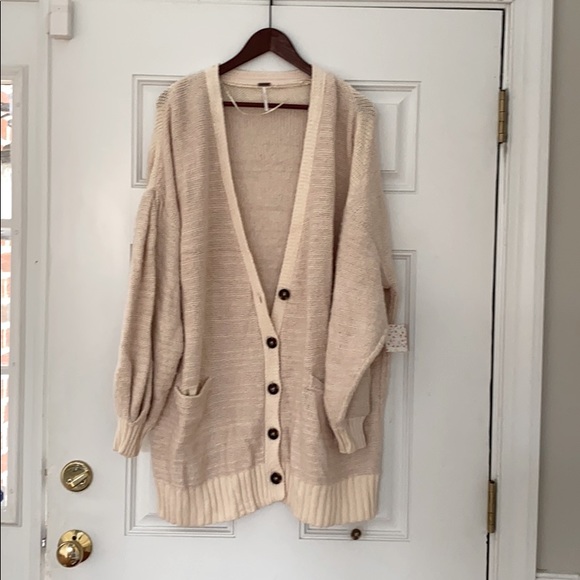 Free People Snow Drop Ivory Women's Cardigan L - Picture 2 of 7